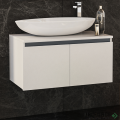 Шкаф за баня 80 см 2 вратички мивка порцелан, FLEXMEBEL, OMNIA, F802DOMN