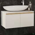 Шкаф за баня 80 см 2 вратички мивка порцелан, FLEXMEBEL, OMNIA, F802DOMN