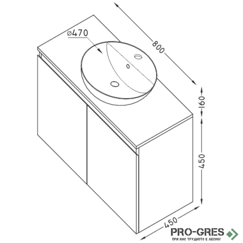 Шкаф за баня 80 см 2 вратички, FLEXMEBEL, SOUL, F802DSOU