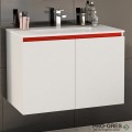 Шкаф за баня 80 см 2 вратички с мивка порцелан, FLEXMEBEL, TENSO, F802DTEN