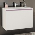 Шкаф за баня 80 см 2 вратички с мивка порцелан, FLEXMEBEL, TENSO, F802DTEN