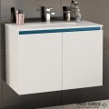 Шкаф за баня 80 см 2 вратички с мивка порцелан, FLEXMEBEL, TENSO, F802DTEN