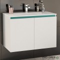 Шкаф за баня 80 см 2 вратички с мивка порцелан, FLEXMEBEL, TENSO, F802DTEN