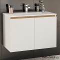 Шкаф за баня 80 см 2 вратички с мивка порцелан, FLEXMEBEL, TENSO, F802DTEN