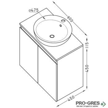 Шкаф за баня 80 см 2 врати, FLEXMEBEL, TULIP , F802DTUL