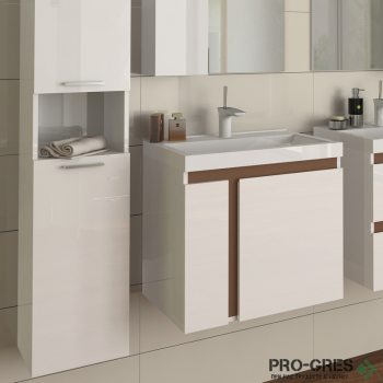 Шкаф за баня с помермраморна мивка 60x39x60 см, една врата, FLEXMEBEL, STELLA SL601D00