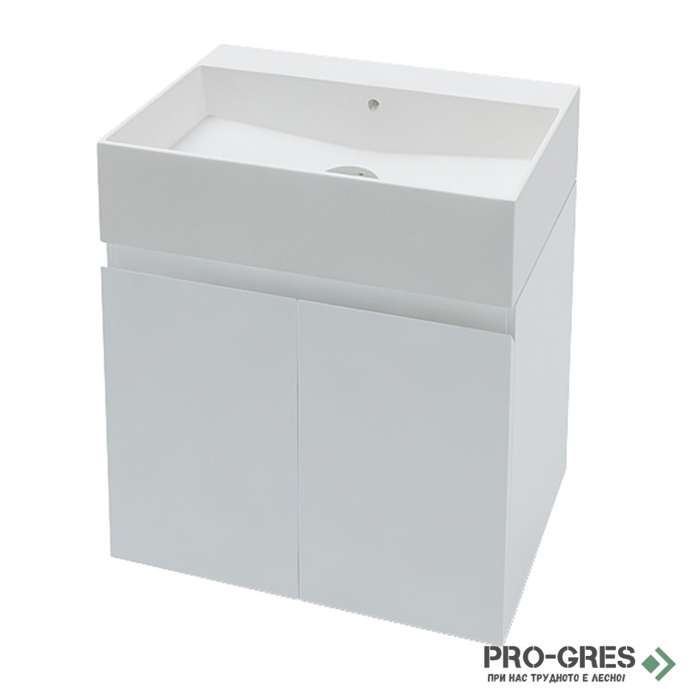 Долен шкаф с вратички бял Compact 50x37см
