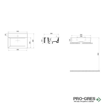 Долен шкаф с мивка Bocchi Scala, вратички PVC бял Compact 50x38см