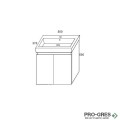 Долен шкаф с вратички бял Compact 50x37см