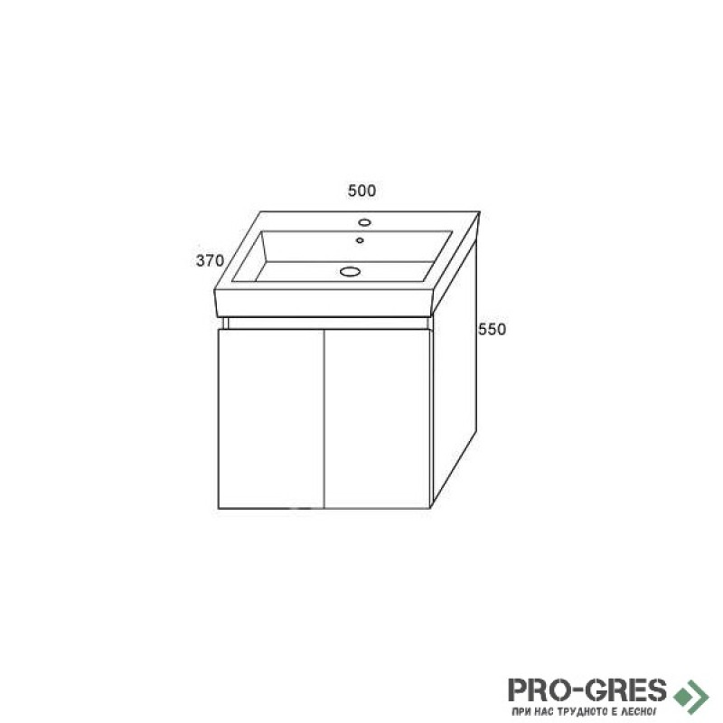Долен шкаф с вратички бял Compact 50x37см