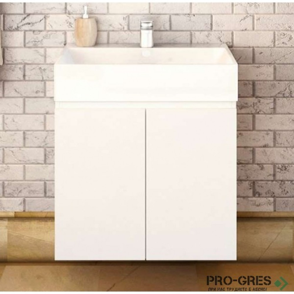 Долен шкаф с вратички бял Compact 50x37см