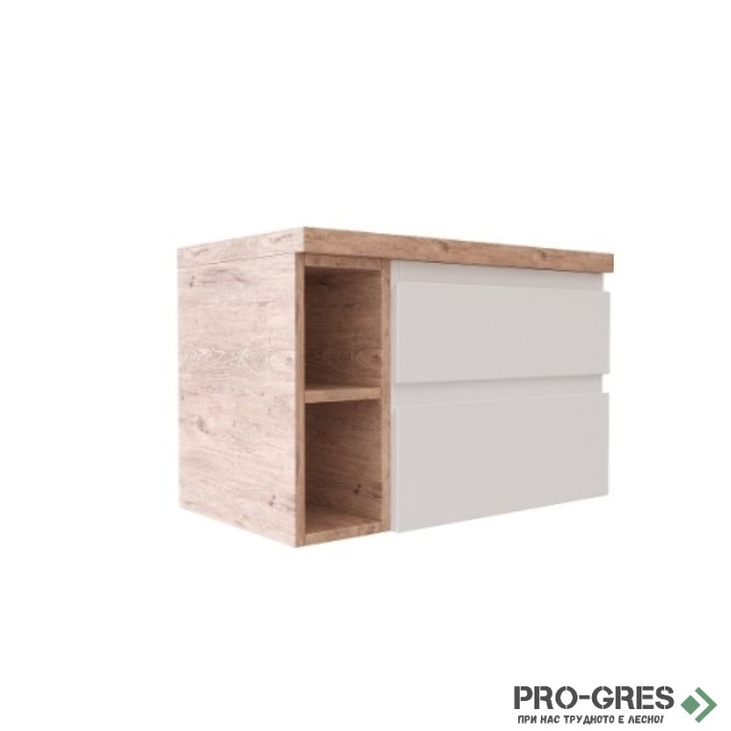 Шкаф за баня, 100х46х52 см, с чекмеджета и етажерки, Gaudi DS GDS_FIR100WOOD