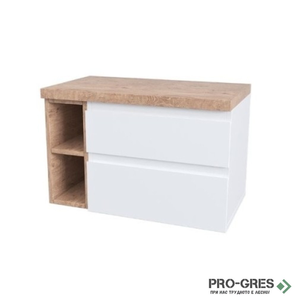 Шкаф за баня, 100х46х52 см, с чекмеджета и етажерки, Gaudi DS GDS_FIR100WOOD