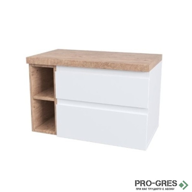 Шкаф за баня, 100х46х52 см, с чекмеджета и етажерки, Gaudi DS GDS_FIR100WOOD