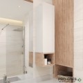 Колона за баня, 25х25х102 см, с вратичка и дървена етажерка, Gaudi DS GDS_Firence_102W