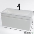 Шкаф за баня, 80х41,5х40,5 см, с чекмедже, Gaudi DS lecce_80_pvc