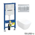Промо комплект Duofix DELTA12  с конзолна тоалетна чиния  SMYLE SQUARE и хром активатор DELTA30,GEBERIT 500.685.01.1