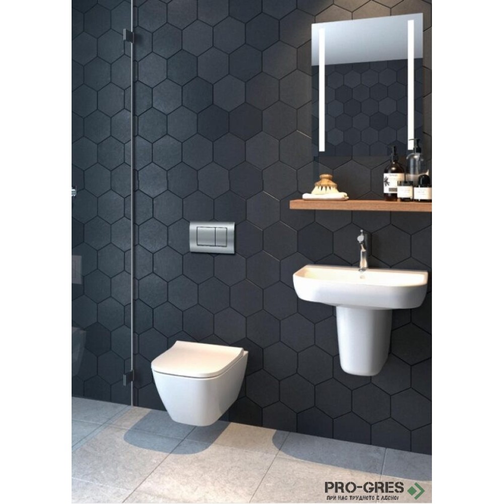 Промо комплект структура Duofix SIGMA12 с конзолна тоалетна чиния SMYLE SQUARE , GEBERIT 500.685.01.1