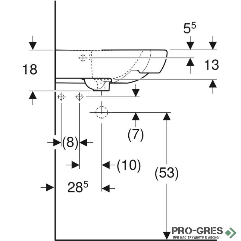 Ъглова мивка Geberit Selnova 500.327.01.1 Ъглова мивка Geberit Selnova 500.327.01.1