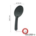 Душ слушалка, три функции, черен мат, Gedy, G·Tech 13, GYHS10313