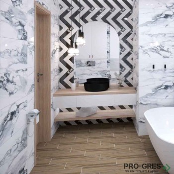 Плочки за баня Geotiles Crash Blanco 30×90 см