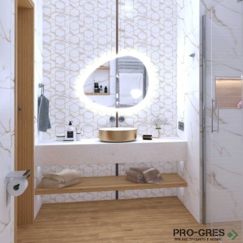 Плочки за баня Geotiles Damiano Gold 30×90 см