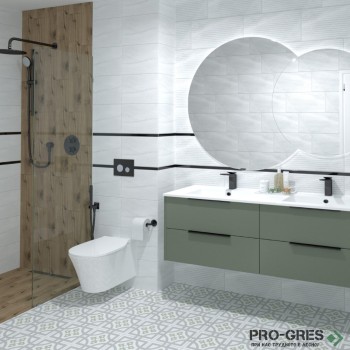 Плочки за баня Geotiles Lavica Blanco 25×50 см