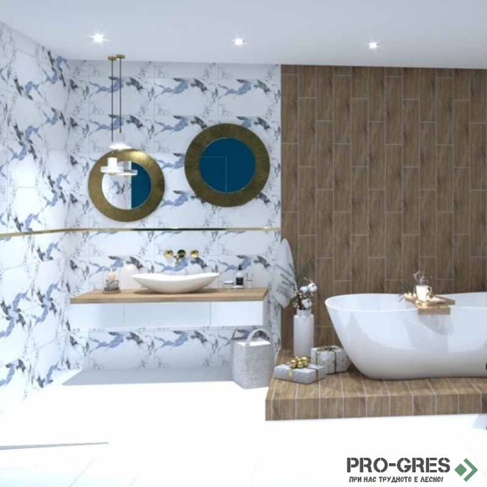 Плочки за баня Geotiles Yura Blue 33.3×55 см