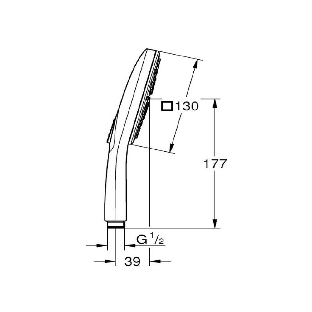 Ръчен душ, Grohe, Rainshower 130 Cube с три струи, 26 582 000