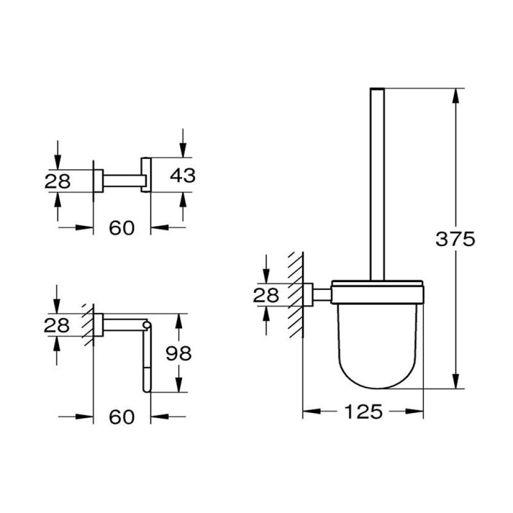 Комплект аксесоари за баня,3в1  Grohe Essentials Cube 40 757 001