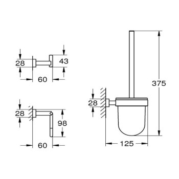 Комплект аксесоари за баня,3в1  Grohe Essentials Cube 40757001