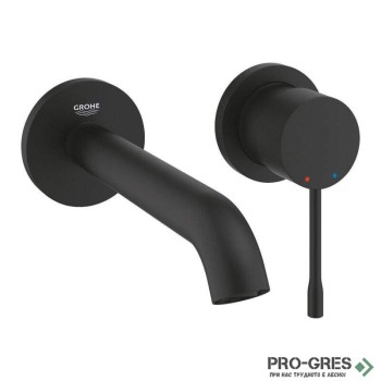 Стенен смесител с тяло за вграждане, черен мат, Essence, Grohe 29192KF1/23571000