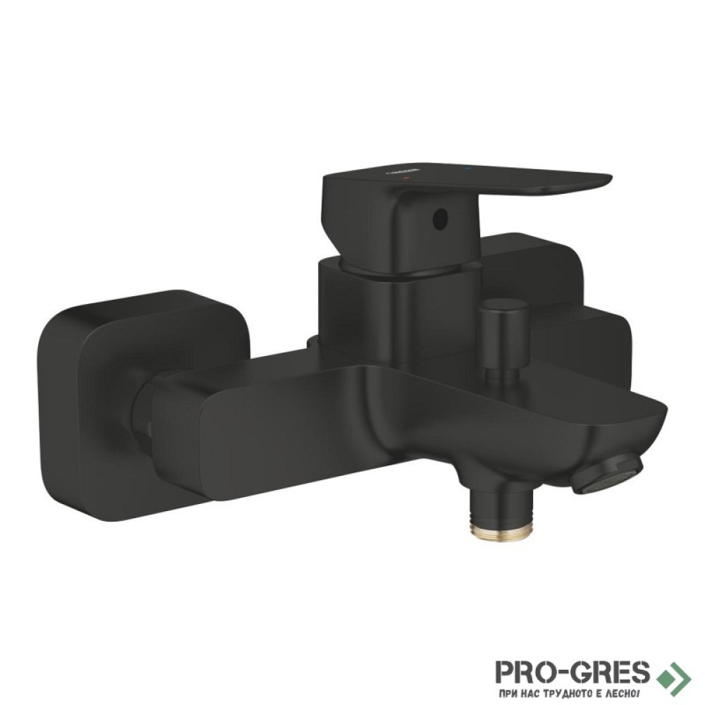 Смесител за душ/вана, стенен, черен мат, Cubeo, Grohe 1018132430