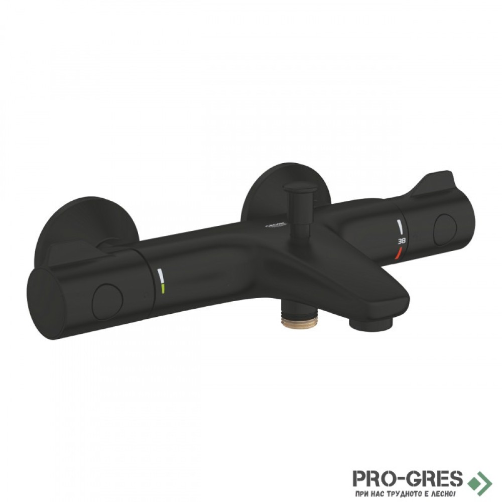 Смесител за вана/душ, термостатен, черен мат,  Grohtherm 800, Grohe 1022032430