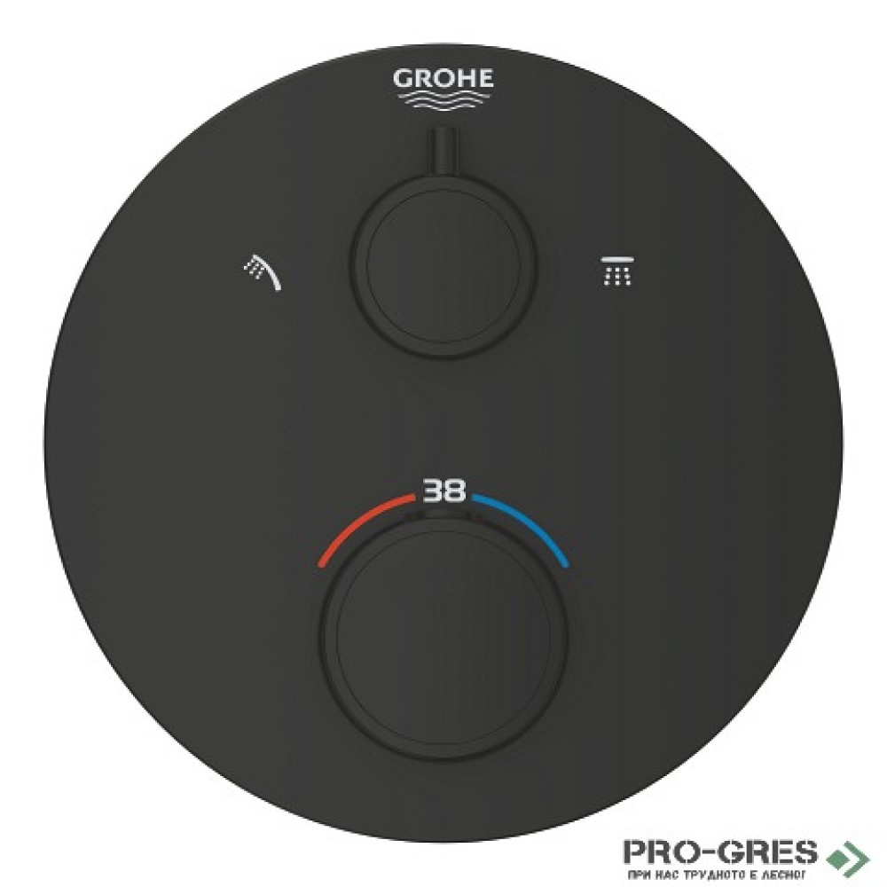 Смесител за душ, термостатен, с 2 изхода и вграден превключвател, Grohtherm, Grohe 1022082430