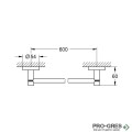 Закачалка за хавлии, 60см, черен мат, Essentials, Grohe 1022512430