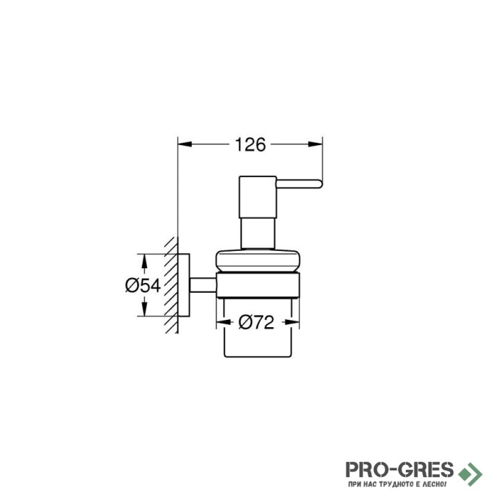 Дозатор за течен сапун, с държач, Essentials, Grohe 1022572430