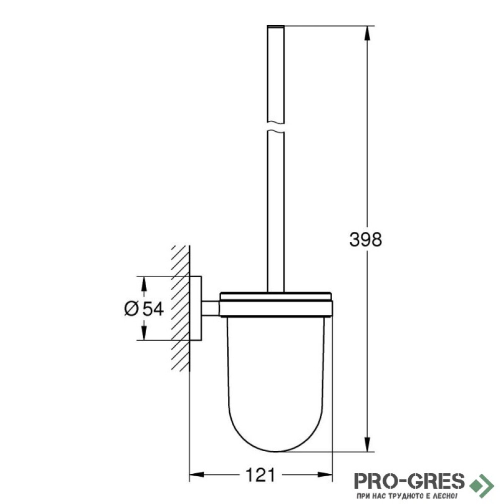Тоалетна четка, черен мат, Essentials, Grohe 1024682430