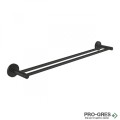 Двойна закачалка за хавлии, 60см, черен мат, Essentials, Grohe 1024732430