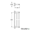 Двойна закачалка за хавлии, 60см, черен мат, Essentials, Grohe 1024732430