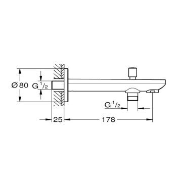 Чучур за вана, с превключвател, Grohe 13390000