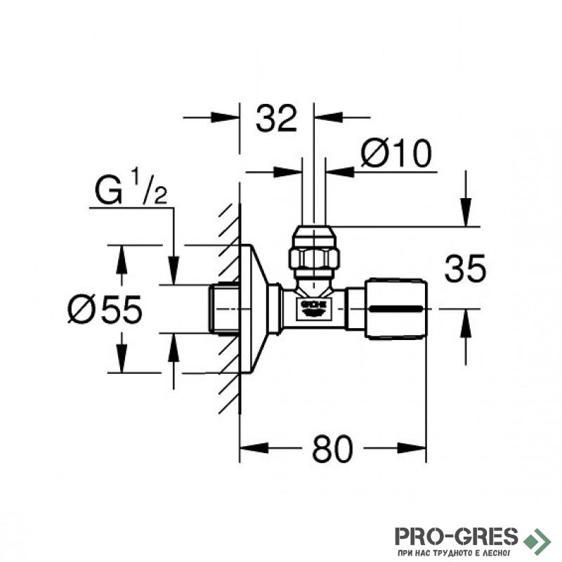 Ъглов кран, Phantom Black, Grohe 22074KF0