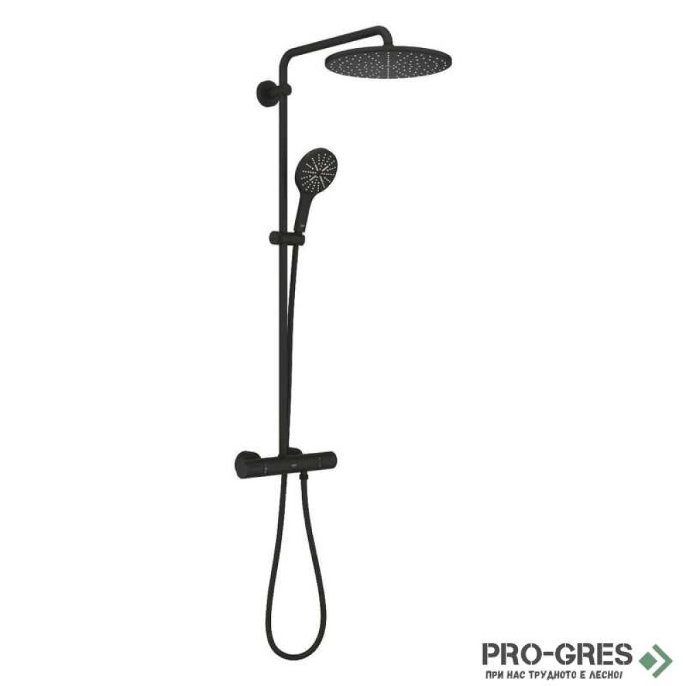 Термостатна душ система, Phantom Black, Rainshower SmartActive 310, Grohe 22119KF0