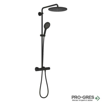 Термостатна душ система, Phantom Black, Rainshower SmartActive 310, Grohe 22119KF0
