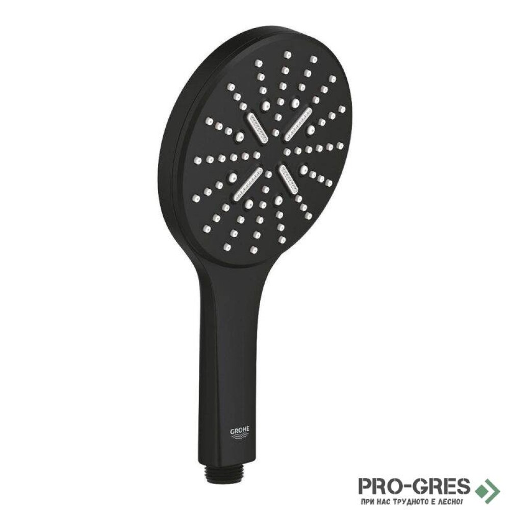 Душ слушалка, с 3 струи, черен мат, Rainshower SmartActive 130, Grohe 22127KF0