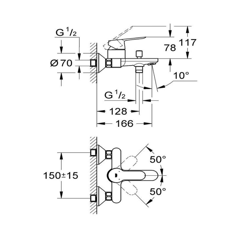 Комплект смесител за мивка,вана,душ гарнитура Grohe 23 758 000/23 334 000/27 853 001