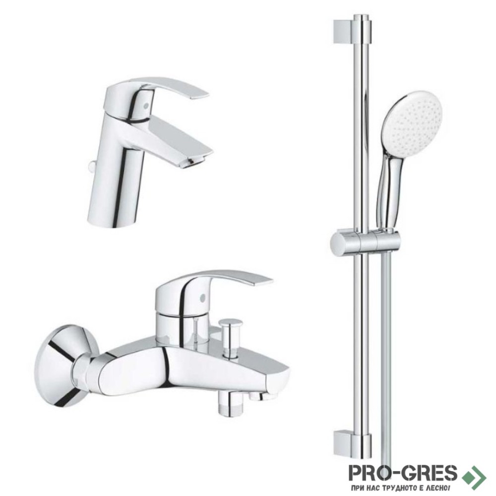 Комплект смесител за мивка,вана/душ гарнитура Tempesta/EcoJoy Grohe 23 322 001