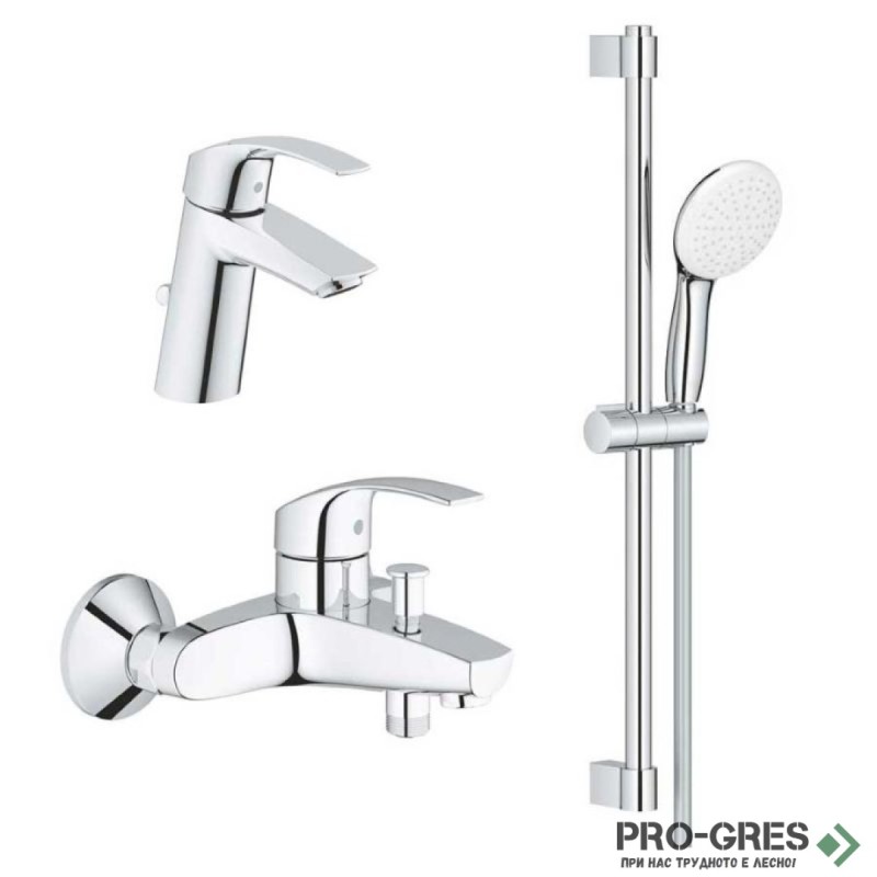 Комплект смесител за мивка,вана/душ гарнитура Tempesta/EcoJoy Grohe 23 322 001