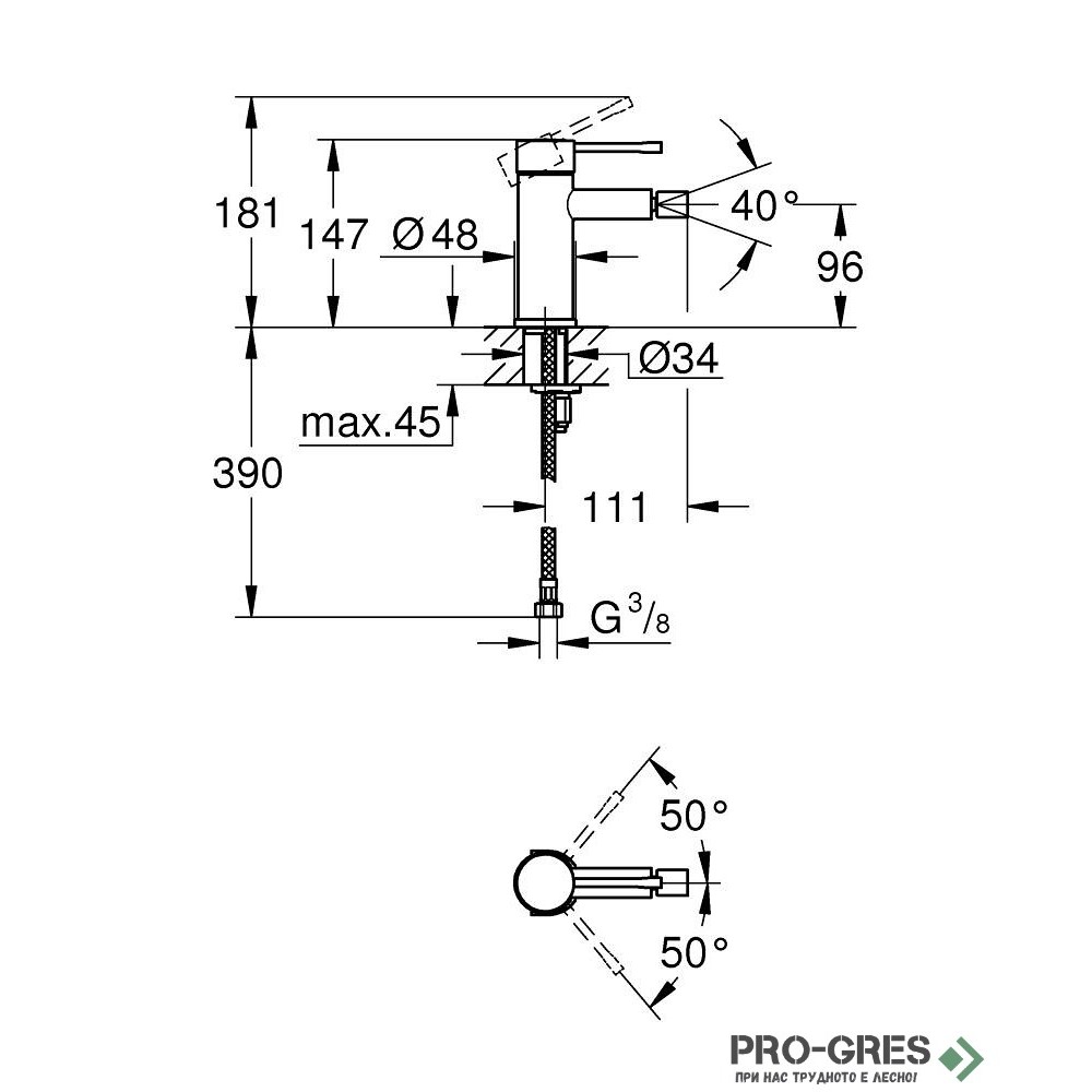 Смесител за биде, Essence, Grohe 24395KF1