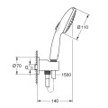 Комплект смесител за вграждане, душ пита 250мм, хром EUROSMART/TEMPESTA Grohe 26 668 000